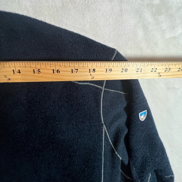 Kuhl Men's XL Quarter Zip Pile Sweater - Dark Blue with Gray Accents - Picture 6 of 7